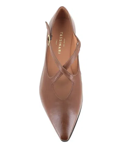 Tassinari Leather Buckle-strap Flat Pumps In Multi