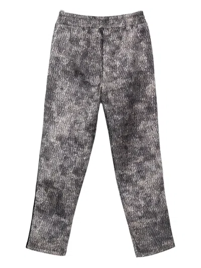Just Cavalli Pants With Logo Print And Side Stripes In Gray