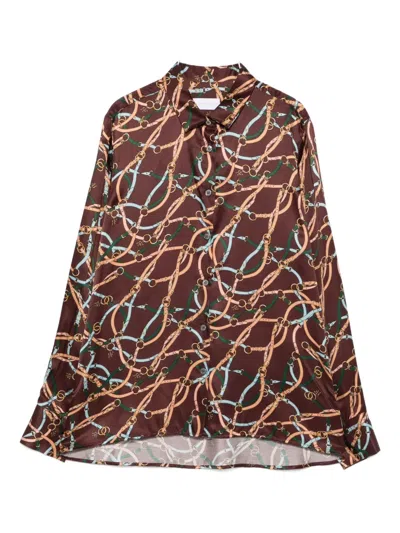 Robert Friedman Chain-print Long-sleeve Shirt In Multi