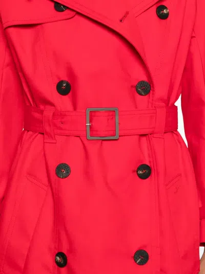 Jacquemus Belted Trench Coat With Structured Collar In Red
