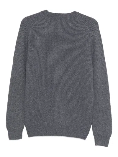 Barba Napoli Barba Gray Crewneck Long-sleeved Sweater In Gray