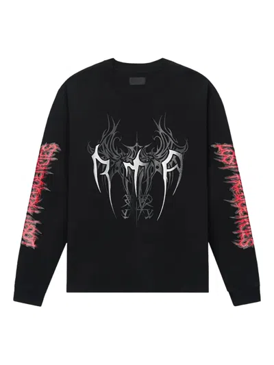 Rta Lawrence Cyber Sigilism Long Sleeve Graphic T-shirt In Brown
