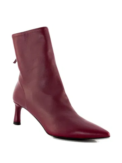 Halmanera Woman Ankle Boots Garnet Size 8 Leather In Multi