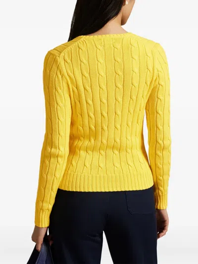 Polo Ralph Lauren Cable-knit V-neck Sweater In Yellow