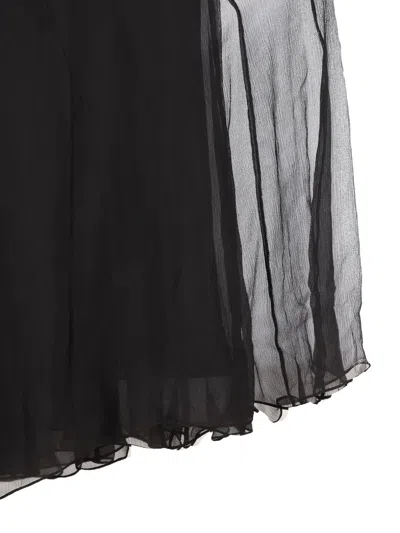 Chloé Maxi Skirt With Sheer Overlay And Flowy Design In Black