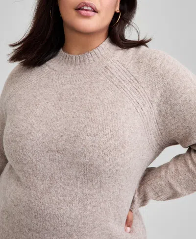 And Now This Trendy Plus Size Mock-neck Sweater, Macy's Exclusive In Multi