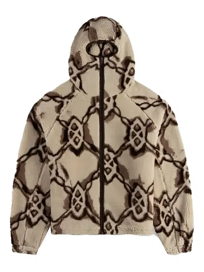 Daily Paper Shield-pattern Hooded Jacket In Brown