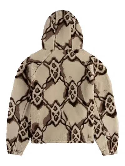 Daily Paper Shield-pattern Hooded Jacket In Brown