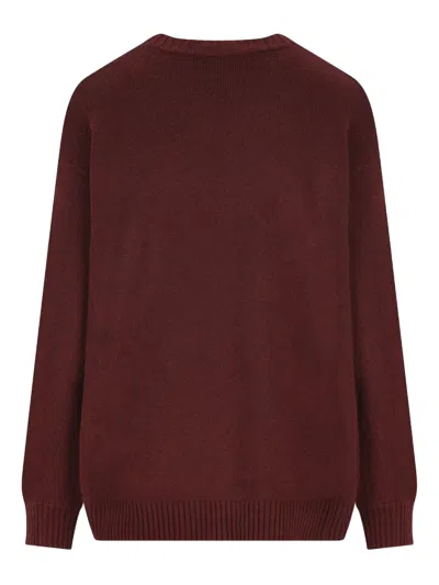 Max Mara Burgundy Wool Blend Fido Sweater In Brown