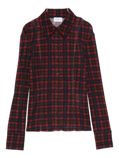 Marella Checked Button-down Shirt In Red
