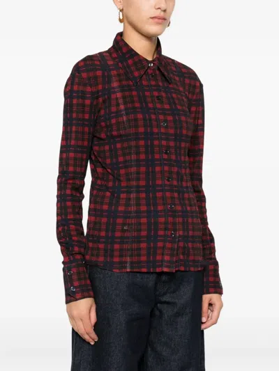 Marella Checked Button-down Shirt In Red