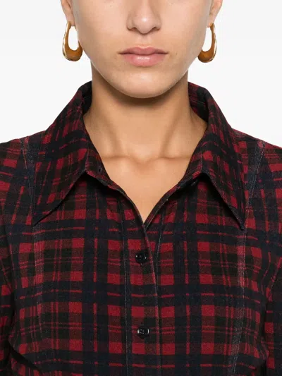 Marella Checked Button-down Shirt In Red