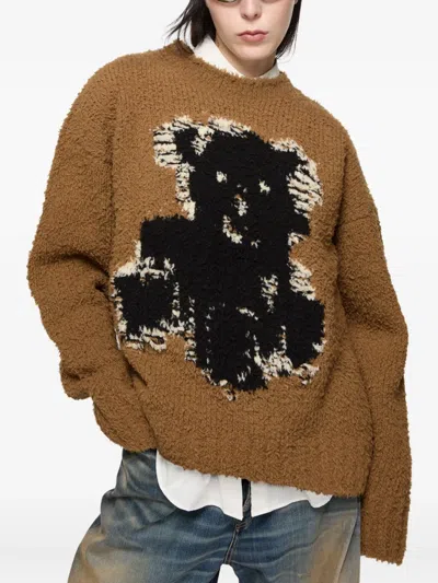 Acne Studios Crewneck Sweater In Animal Print