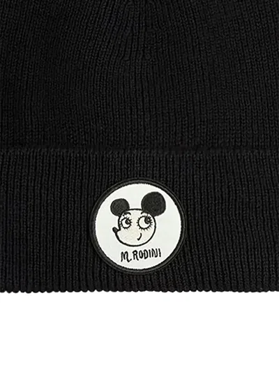 Mini Rodini Ritzratz-patch Beanie In Black