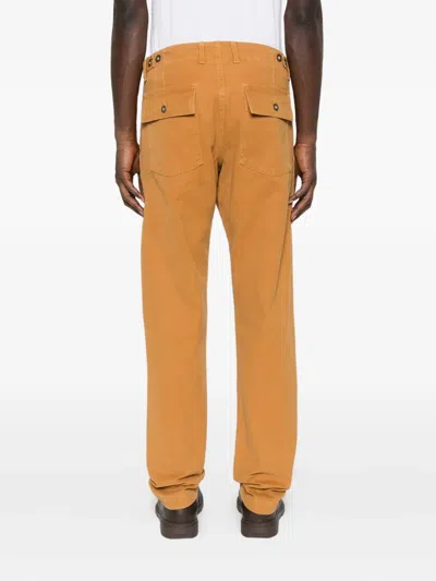 Chesapeake's Relaxed Fit Brown Trousers With Functional Pockets In Yellow