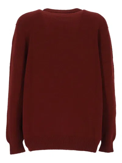 Giada Benincasa Ciao Amore Jacquard-intarsia Sweater In Burgundy