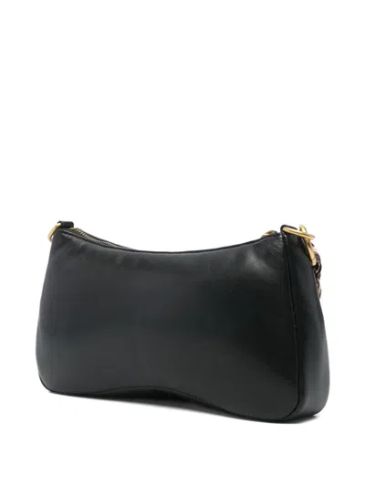 Just Cavalli Logo-plaque Chain Shoulder Bag In Black