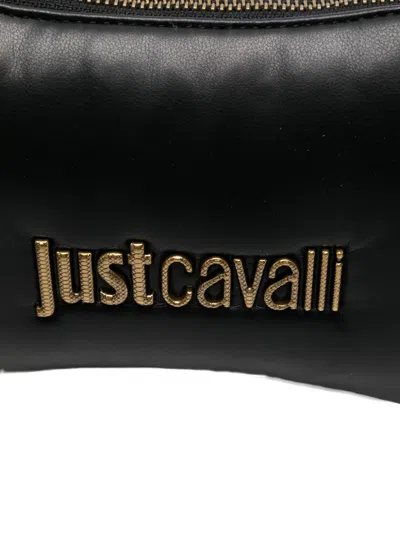 Just Cavalli Logo-plaque Chain Shoulder Bag In Black