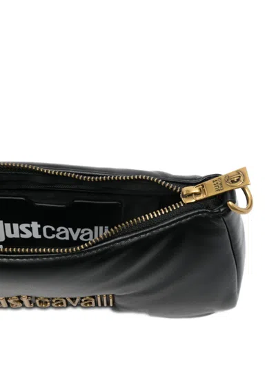 Just Cavalli Logo-plaque Chain Shoulder Bag In Black