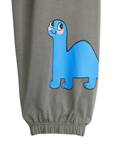 Mini Rodini Dinosaur-print Track Pants In Gray
