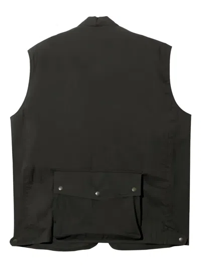 Needles Multi-pocket Zip-up Vest In Black