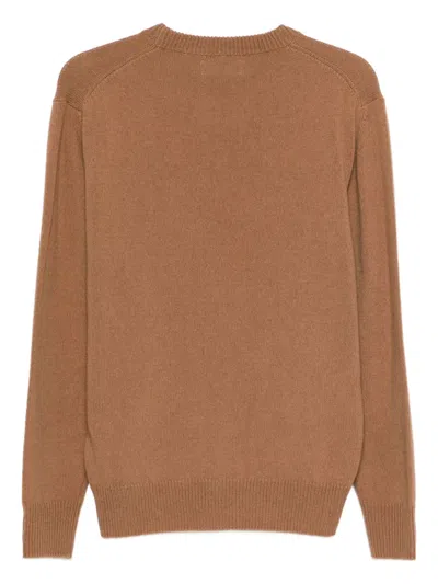 Lardini Wool And Alpaca Blend Sweater In Brown