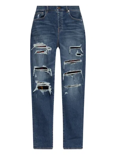 Amiri Distressed-effect Jeans In Blue