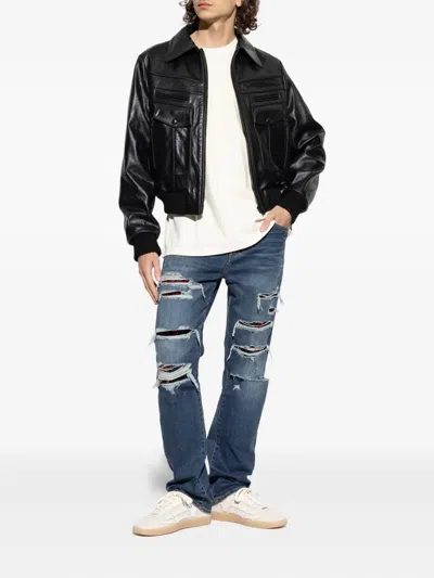 Amiri Distressed-effect Jeans In Blue