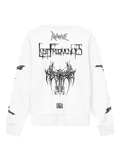 Rta Road To Awe Zip Up Hoodie In White