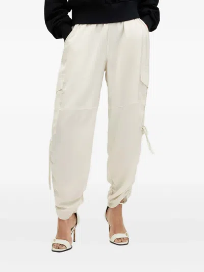 Allsaints Kaye Drawstring Cargo Trousers In White