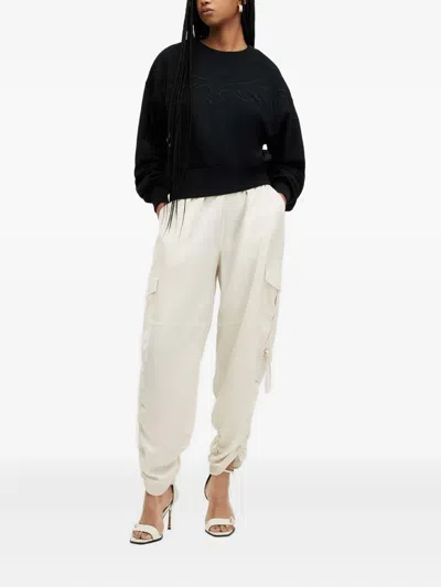 Allsaints Kaye Drawstring Cargo Trousers In White