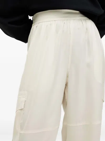 Allsaints Kaye Drawstring Cargo Trousers In White