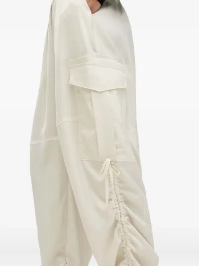 Allsaints Kaye Drawstring Cargo Trousers In White