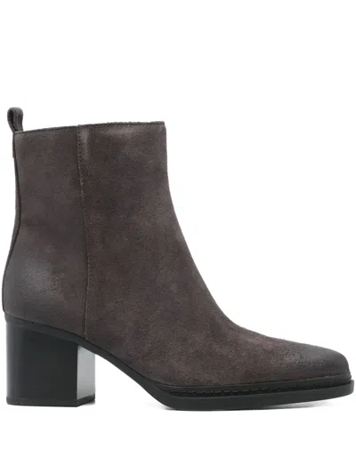 Michael Kors Lex Bootie High Heels Ankle Boots In Brown Suede In Brown