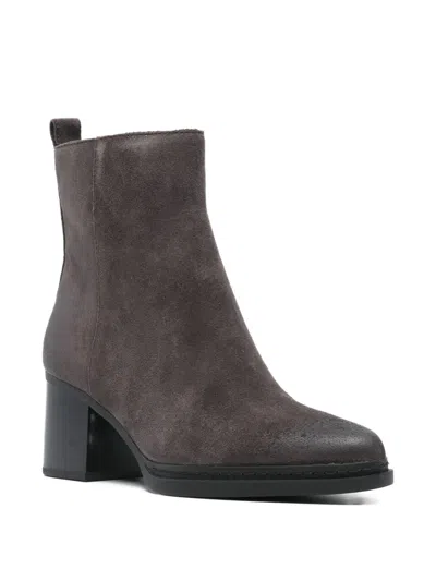 Michael Kors Lex Bootie High Heels Ankle Boots In Brown Suede In Brown