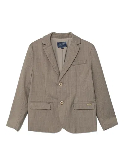 Guess Pinstripe Three-button Blazer In Neutral