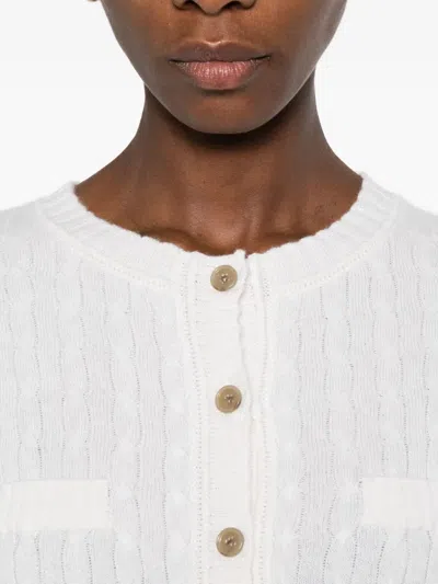 Lisa Yang Cable-knit Button Cardigan In White