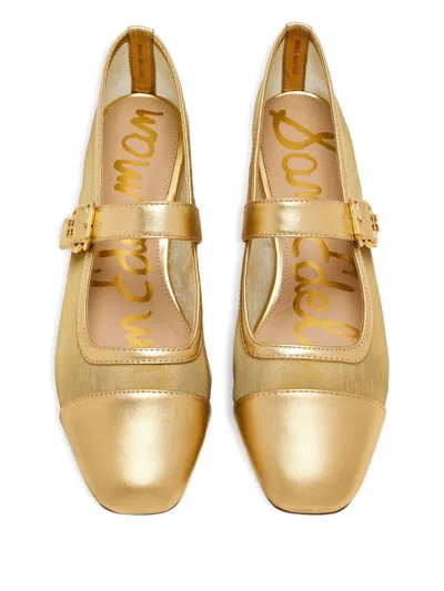 Sam Edelman Miranda Mary Jane Flat In Gold