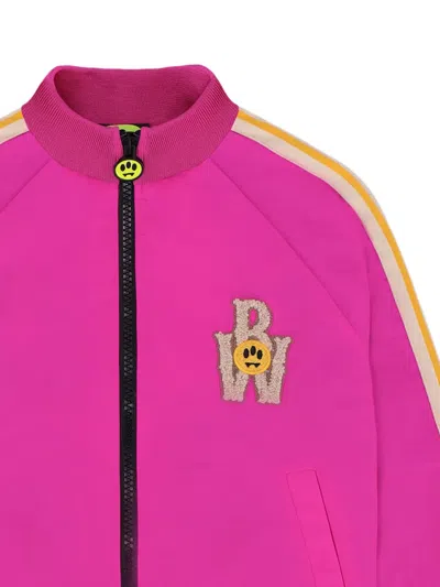 Barrow Striped-panel Bomber Jacket In Pink