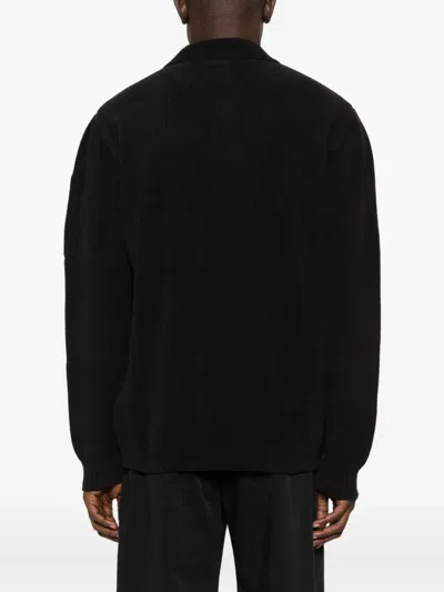 C.p. Company Ribbed Polo Shirt In Black