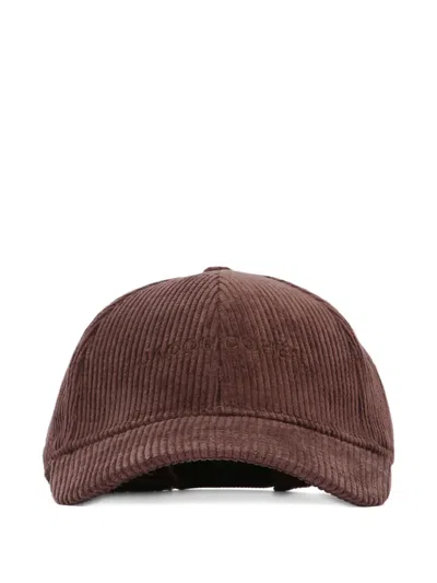 Jacob Cohen Baseball Cap Corduroy Texture Curved Brim In Brown
