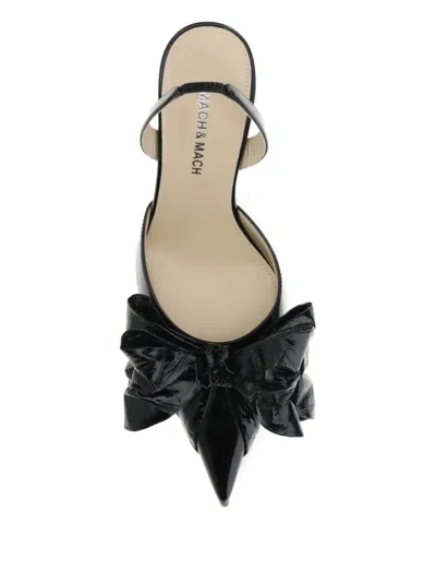 Mach&mach 85mm Bow-embellished Slingback Pumps In Black
