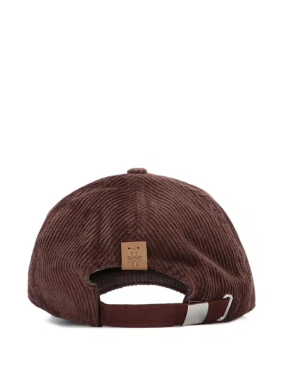 Jacob Cohen Baseball Cap Corduroy Texture Curved Brim In Brown