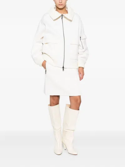 P.a.r.o.s.h Zip-front Patch-pocket Jacket In White