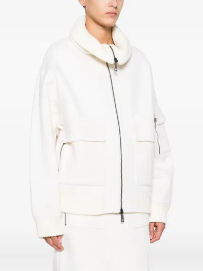 P.a.r.o.s.h Zip-front Patch-pocket Jacket In White