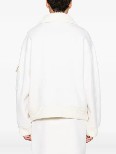 P.a.r.o.s.h Zip-front Patch-pocket Jacket In White