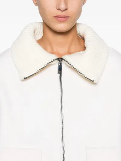 P.a.r.o.s.h Zip-front Patch-pocket Jacket In White