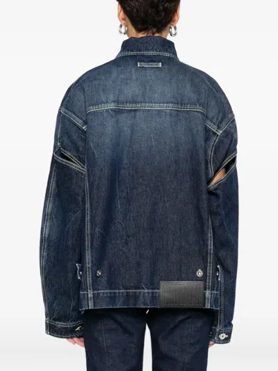 Jean Paul Gaultier Drop-shoulder Denim Jacket In Blue