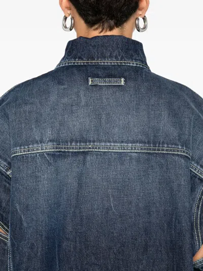Jean Paul Gaultier Drop-shoulder Denim Jacket In Blue