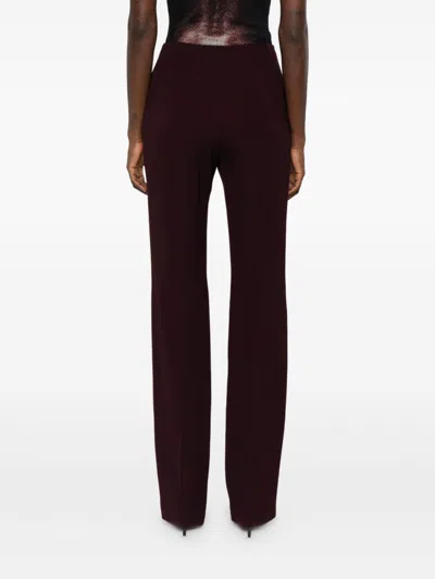 Mugler Straight Boned Pants Woman Burgundy In Burgundy